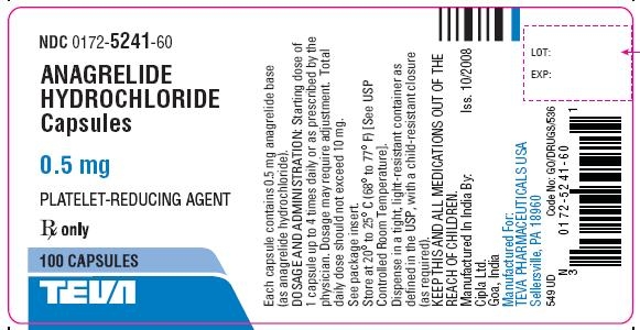 Anagrelide 0.5mg 100's label