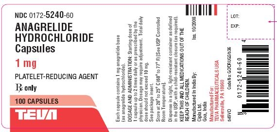 Anagrelide 1mg 100's label
