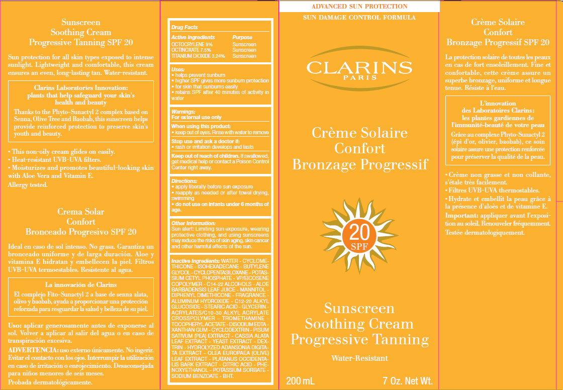 Clarins Sunscreen Soothing Progressive Tanning Outer