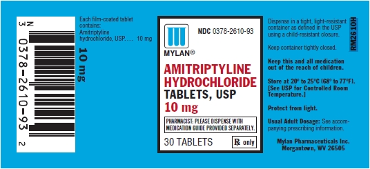 Amitriptyline Hycrochloride Tablets 10 mg Bottles