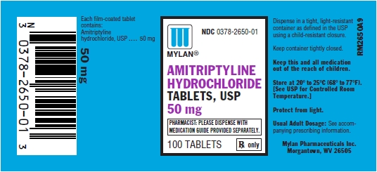 Amitriptyline Hydrochloride Tablets 50 mg Bottles