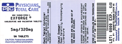 image of package label for 5/320 mg tablets