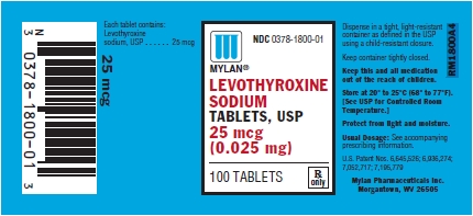 Levothyroxine Sodium Tablets 25 mcg (0.025 mg) Bottles