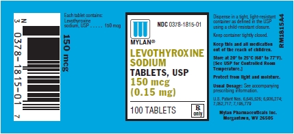 Levothyroxine Sodium Tablets 150 mcg (0.15 mg) Bottles