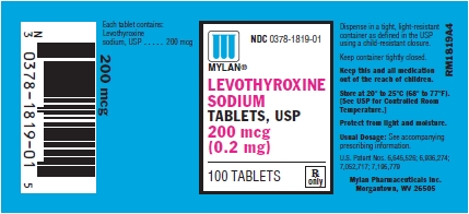 Levothyroxine Sodium Tablets 200 mcg (0.2 mg) Bottles