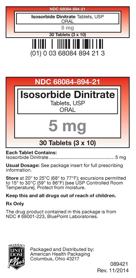 Isosorbide Dinitrate Tablets, USP 5 mg Label