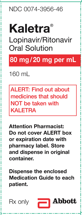 Kaletra® Lopinavir/Ritonavir Oral Solution 80mg /20mg per mL 160 mL Label