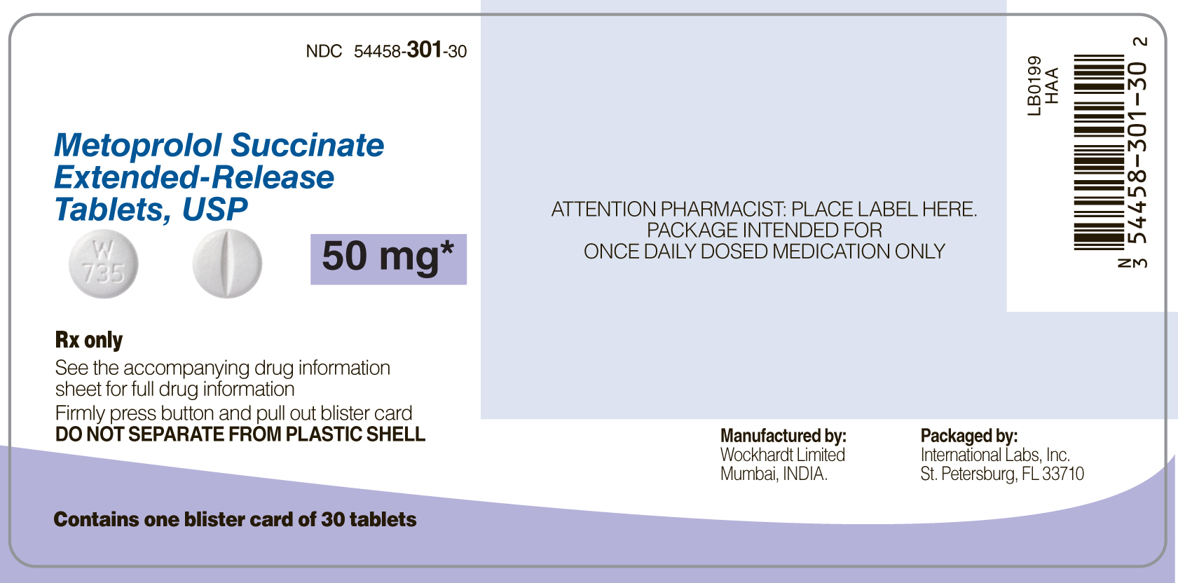 Metroprolol Succinate E-R 50 mg front