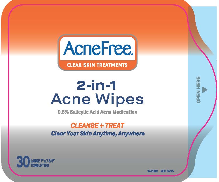 AcneFree 2-in-1 Acne Wipes