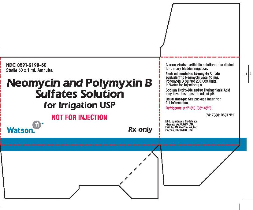 0591-2190-50
Sterile 50 x 1 mL Ampules
Neomycin and Polymyxin B
Sulfates Solution
for Irrigation USP
Rx Only