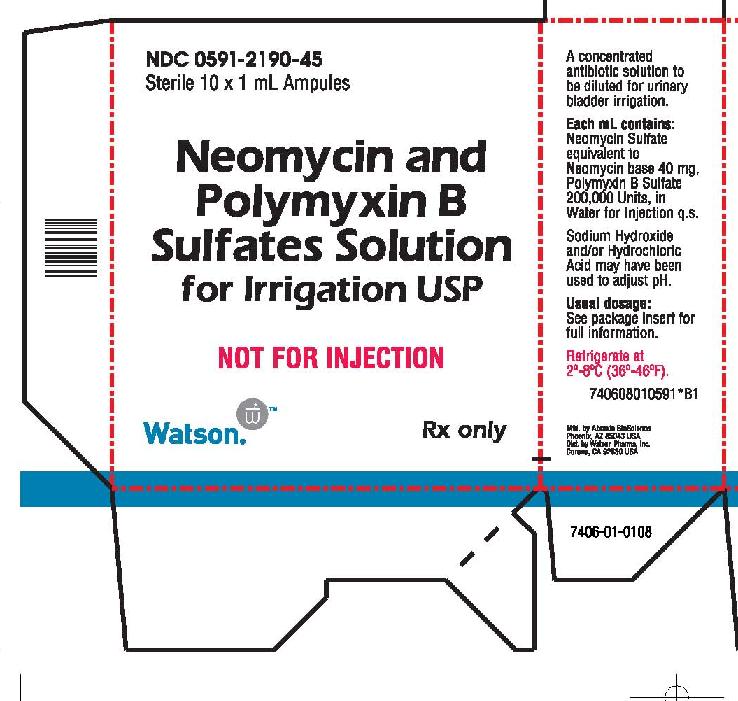 0591-2190-45
Sterile 10 x 1 mL Ampules
Neomycin and Polymyxin B
Sulfates Solution
for Irrigation USP