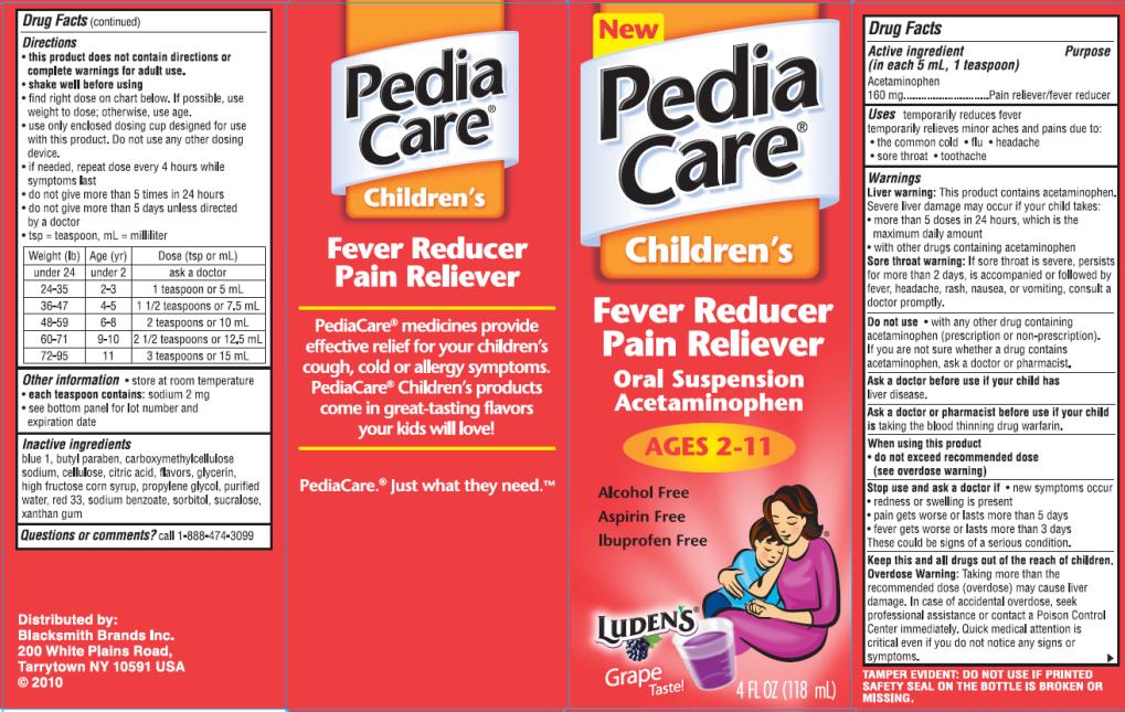 PRINCIPAL DISPLAY PANEL PediaCare Children's Fever Reducer Pain Reliever Grape Flavor