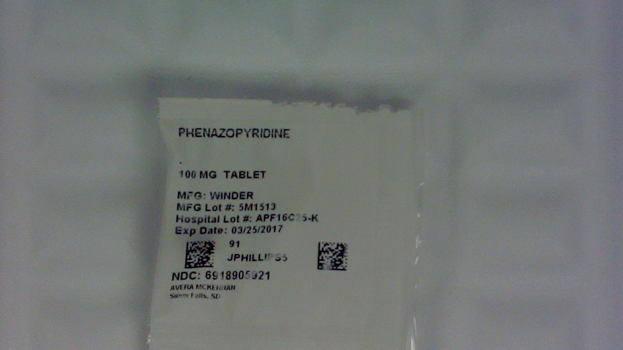 Phenazopyridine 100 mg tablet