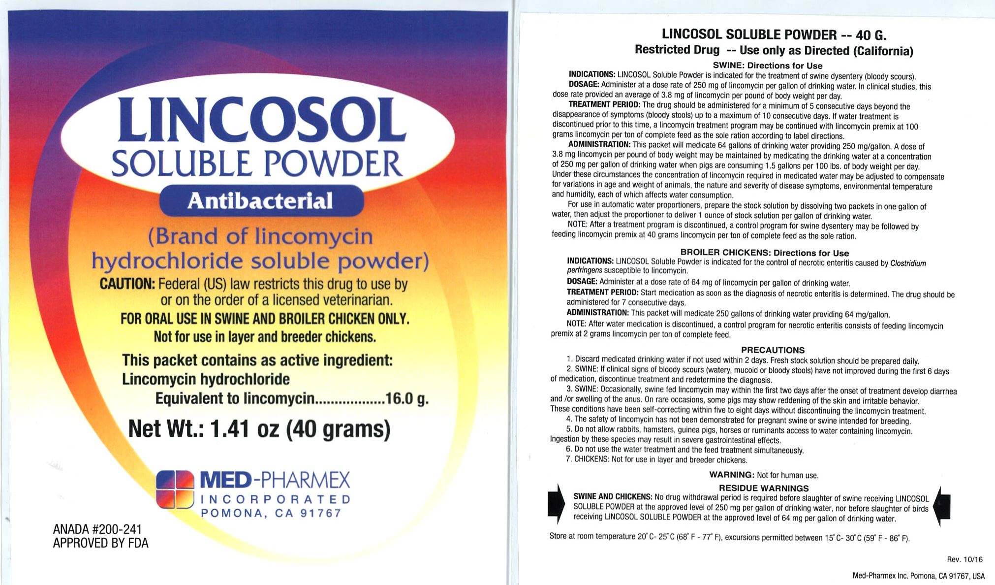 Lincosol 40 g label