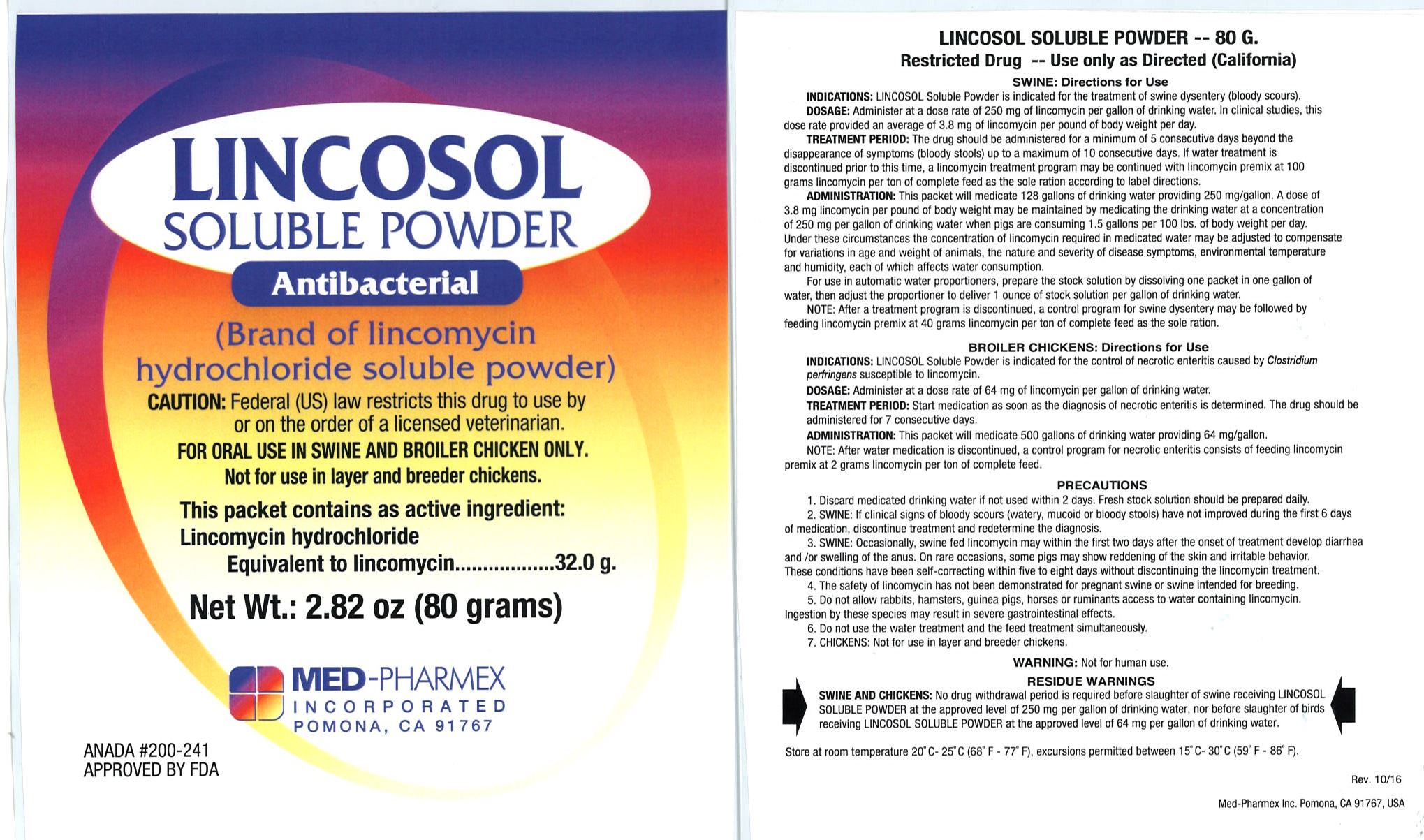 Lincosol 80 g label