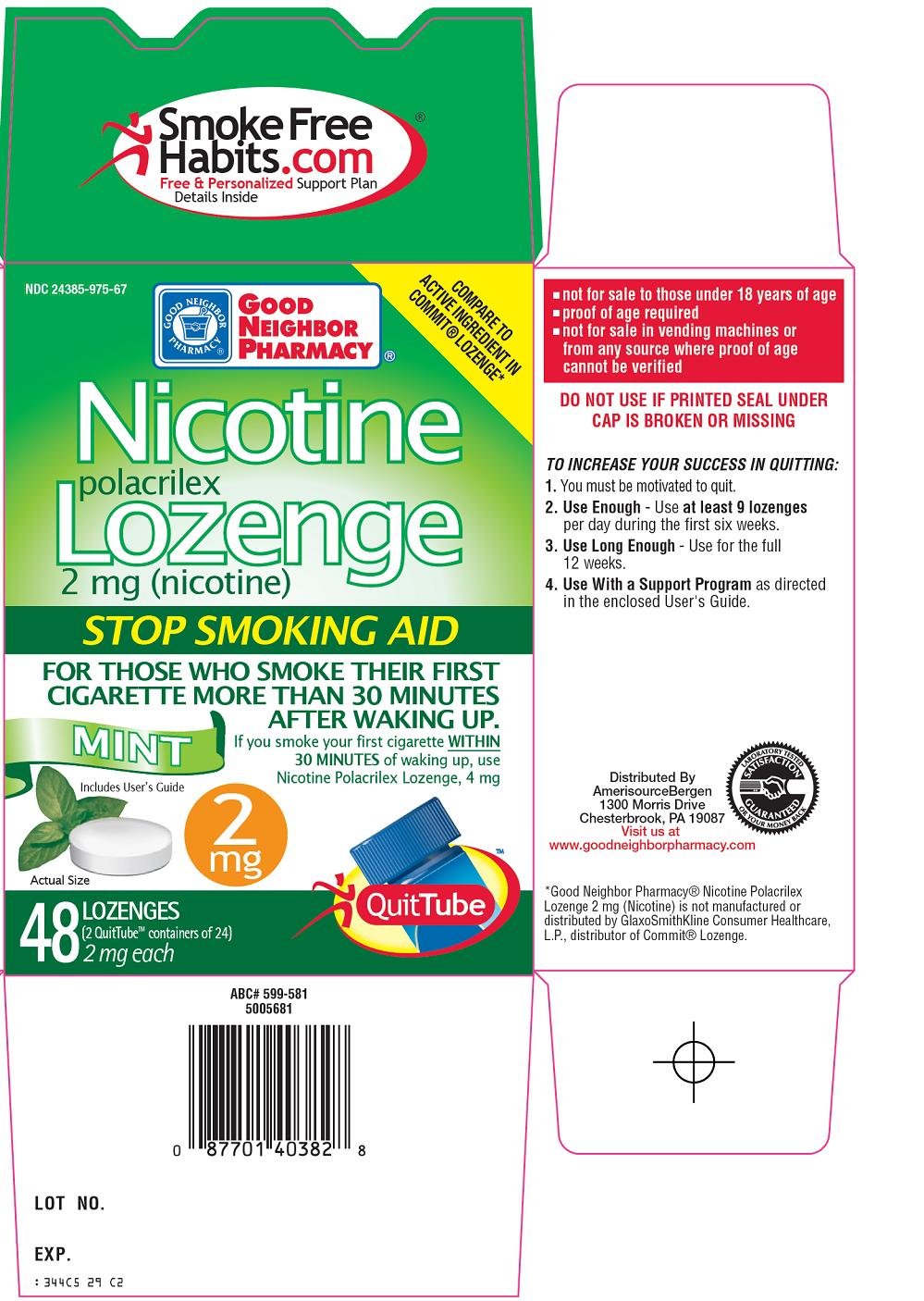Nicotine Polacrilex Lozenge 2 mg (nicotine) Carton Image 1