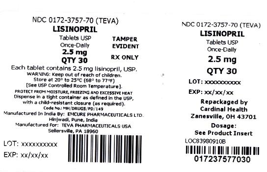 Lisinopril Carton Label