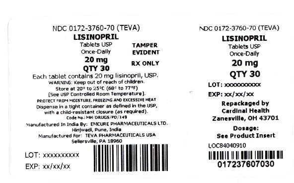 Lisinopril Carton Label
