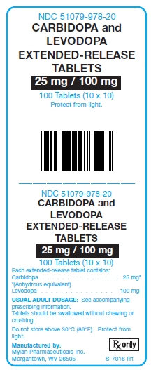 Carbidopa and Levodopa Extended-Release 25 mg/100 mg Tablets Unit Carton Label