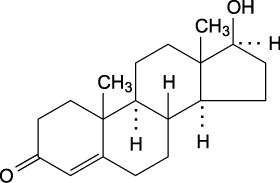 Testosterone chemical formula.