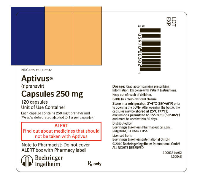 Aptivus Capsules 250 mg NDC 0597-0003-02