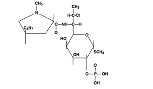 Structural formula of clindamycin phosphate