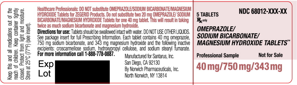 PRINCIPAL DISPLAY PANEL - Omeprazole / Sodium Bicarbonate / Magnesium Hydroxide Tablets 40 mg Bottle
