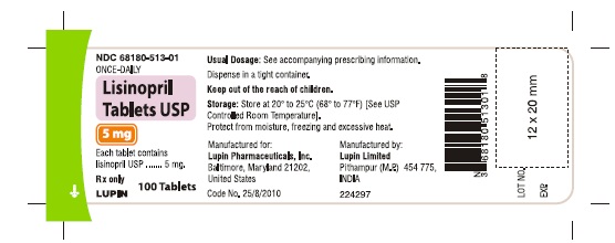 Lisinopril Tablets USP, 5 mg-100s-Pith