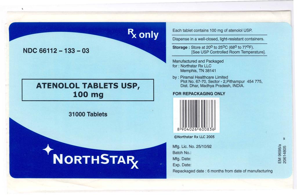 Principal Display Panel Atenolol Tablets USP, 100 mg - 31000's pack