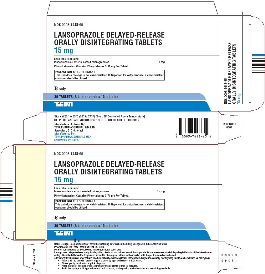 Lansoprazole Delayed-Release Orally Disintegrating Tablets 15 mg 30s Carton
