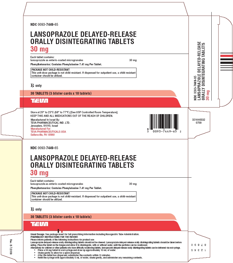 Lansoprazole Delayed-Release Orally Disintegrating Tablets 30 mg 30s Carton