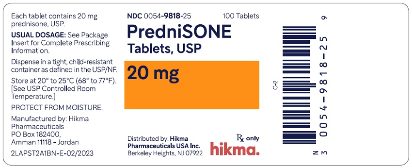 20 mg, 100 count bottle label