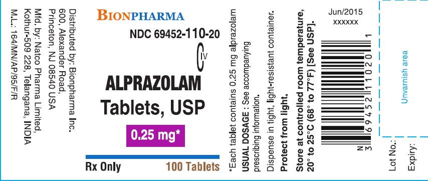 container label 0.25 mg-100's