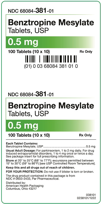 0.5 mg Benztropine Mesylate Tablets Tablets