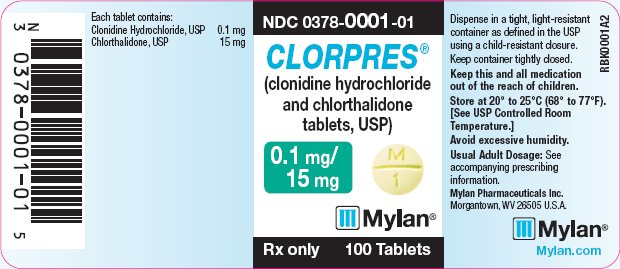 CLORPRES® (clonidine hydrochloride and chlorthalidone tablets, USP) 0.1 mg/15 mg Bottle Label