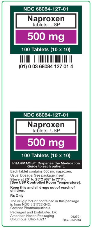 Naproxen Tablets, USP 500 mg label