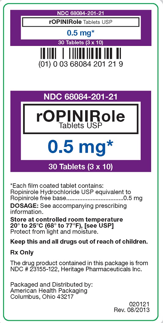 Ropinirole 0.5 mg Tablets Label