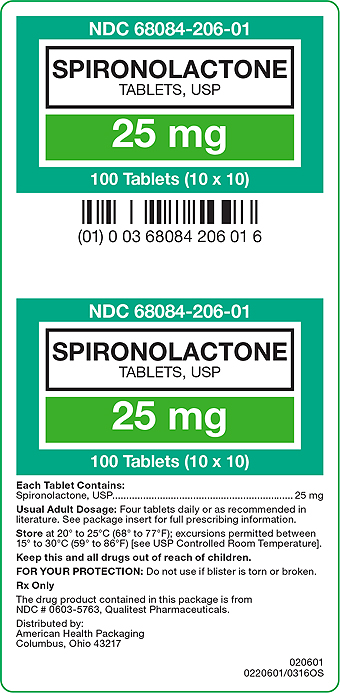 Spironolactone Tablets USP 25 mg Carton Label