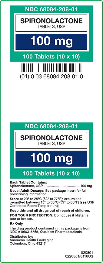 Spironolactone Tablets USP 100 mg Carton Label