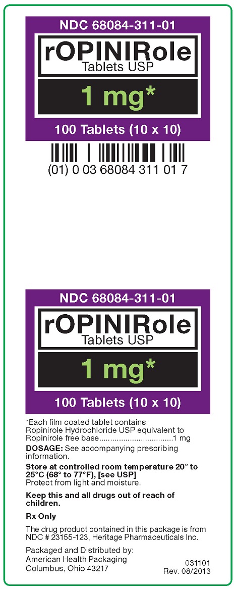 Ropinirole 1.0 mg Tablets Label