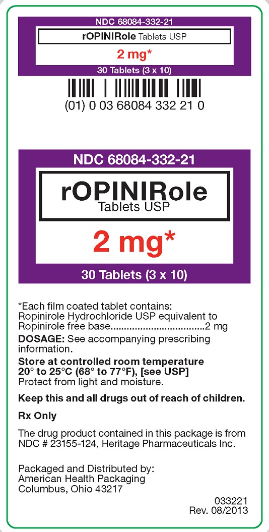 Ropinirole 2.0 mg Tablets Label