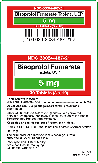 Bisoprolol Fumarate Tablets 5 mg Carton Label