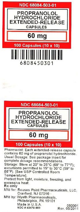 Propranolol Hydrochloride Extended-Release Capsules 60 mg label
