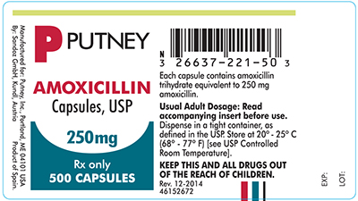 Amoxicillin 250 mg Label