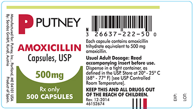 Amoxicillin 500 mg Label