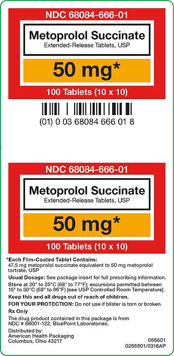 Metoprolol Succinate Extended-Release Tablets USP 50 mg Carton Label