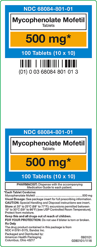 MYCOPHENOLATE Mofetil Tablets 500 mg Label