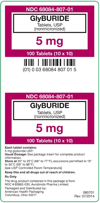5 mg Glyburide Tablets USP Carton