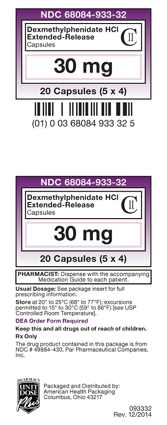 30 mg Dexmethylphenidate HCl ER Capsules Carton