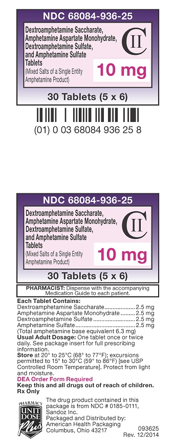 10 mg Mixed Salts of a Single Entity Amphetamine Product Carton
